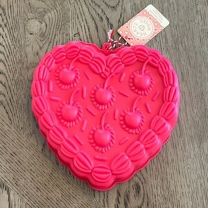 Valentine’s Large Heart Shaped Silicone Baking Cake Mold Pink Cherry Love Craft